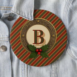 Macaron Rond 15,2 Cm personnalisé traditionnel coloré Noël rayé