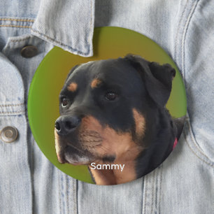 Macaron Rond 15,2 Cm Personnalisez avec votre photo ou Rottweiler & Nom