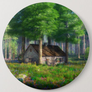 Macaron Rond 15,2 Cm Phantastes : Le bouton Cottage Forêt