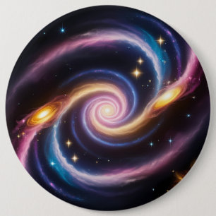 Macaron Rond 15,2 Cm Photo d'étoiles et de galaxies de différentes coul