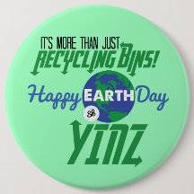 Pin méga de bouton de Yinz de jour de la terre