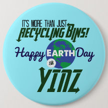 Pin méga de bouton de Yinz de jour de la terre