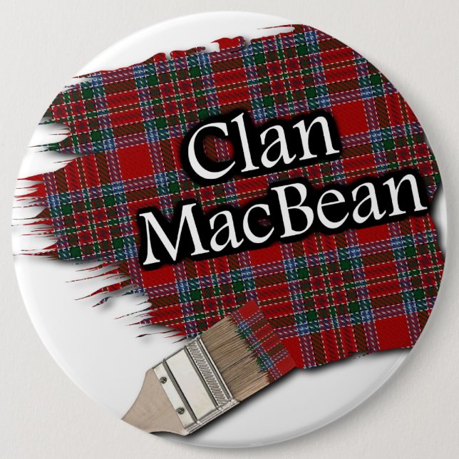 Macaron Rond 15,2 Cm Pinceau de tartan de MacBean de clan (Devant)