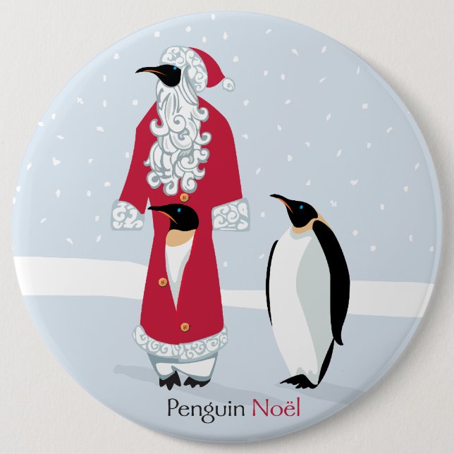 Macaron Rond 15,2 Cm Pingouin Noel (Devant)