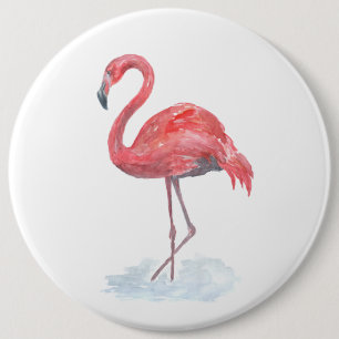 Macaron Rond 15,2 Cm Pink Flamingo, watercolor .