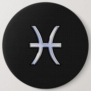 Macaron Rond 15,2 Cm Pisces Zodiac signe sur Black Snake Décor de peau