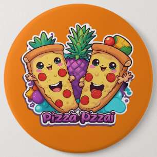 Macaron Rond 15,2 Cm Pizza à l'ananas amusant