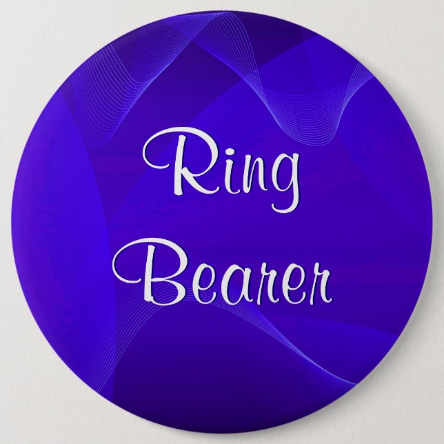 Macaron Rond 15,2 Cm Porteur Bague Bleue Vagues (Devant)