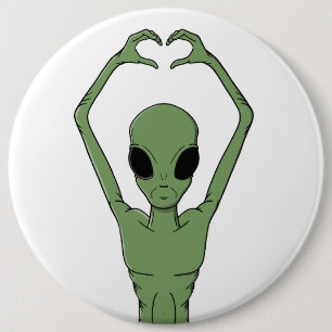 Macaron Rond 15,2 Cm Pose de cœur extraterrestre