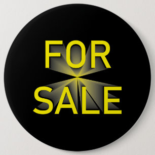Macaron Rond 15,2 Cm pour sale sign yellblack