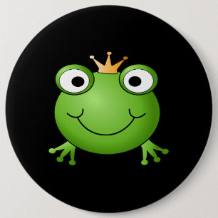 Macaron Rond 15,2 Cm Prince de grenouille. Grenouille de sourire avec