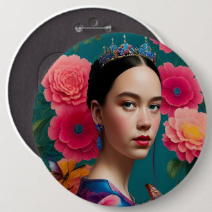 Macaron Rond 15,2 Cm Princesse à la tiare bleue