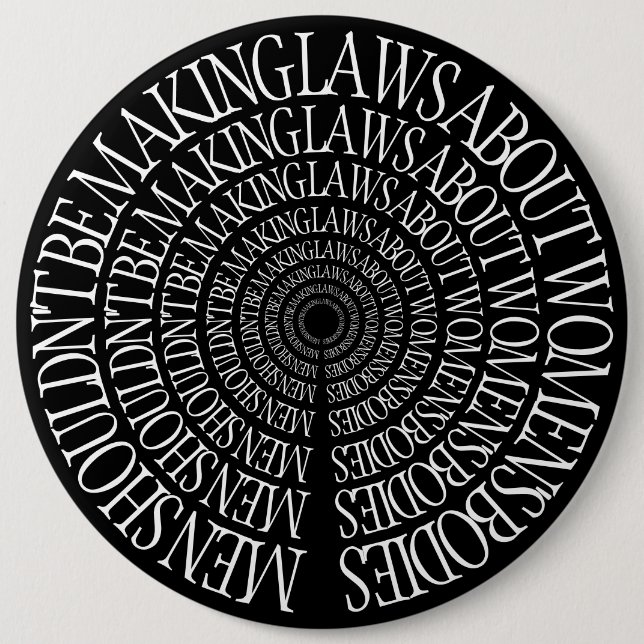 Macaron Rond 15,2 Cm Pro Choice - Épingle noire féministe (Devant)