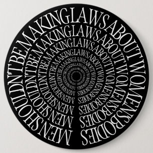 Macaron Rond 15,2 Cm Pro Choice - Épingle noire féministe