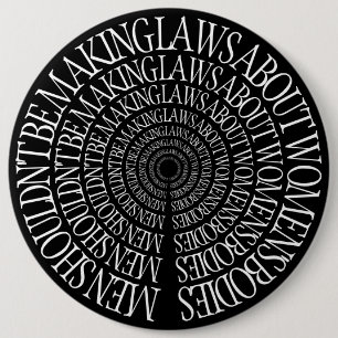 Macaron Rond 15,2 Cm Pro choix - Pin féministe de noir