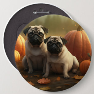 Macaron Rond 15,2 Cm Pug Chien de Printemps Automne Délice Citrouille