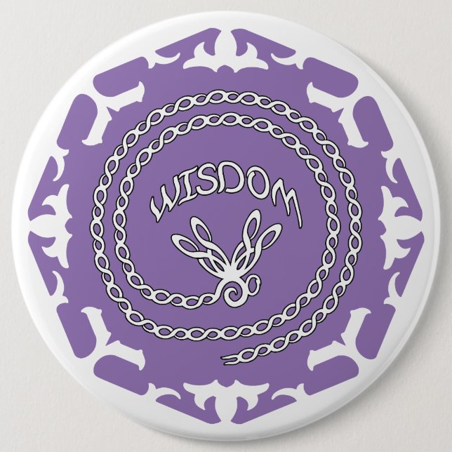Macaron Rond 15,2 Cm Purple Crown Chakra "Wisdom" Dragonfly White BG (Devant)