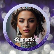 Purple Haze Glitz Custom Pageant Bouton Pin