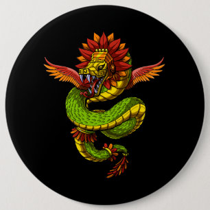 Macaron Rond 15,2 Cm Quetzalcoatl Aztec Dieu