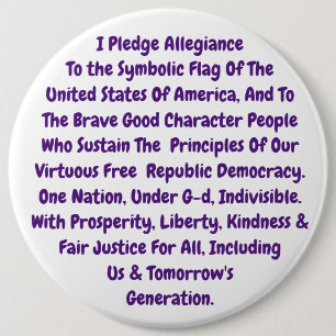 Macaron Rond 15,2 Cm Rappel De Bouton Pour Vivre Nos Valeurs Sacrées