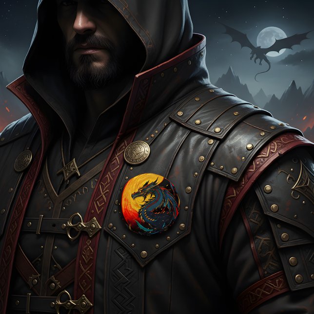 Macaron Rond 15,2 Cm Regal Moonlit Dragon Button - Bold & Majestic (Créateur téléchargé)