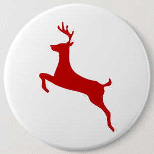 Macaron Rond 15,2 Cm Reindeer Jump Noël Rouge Silhouette Golf Balls