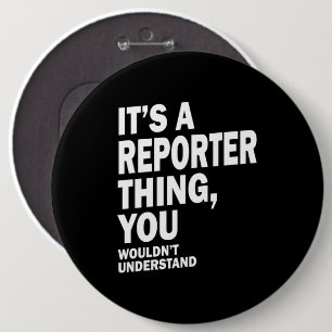 Macaron Rond 15,2 Cm Reporter Titre du travail Teft Gift Mens Femmes