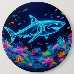 Macaron Rond 15,2 Cm Requin néon coloré