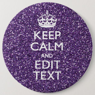 Macaron Rond 15,2 Cm Restez calme et ayez votre texte Glamor Mauve