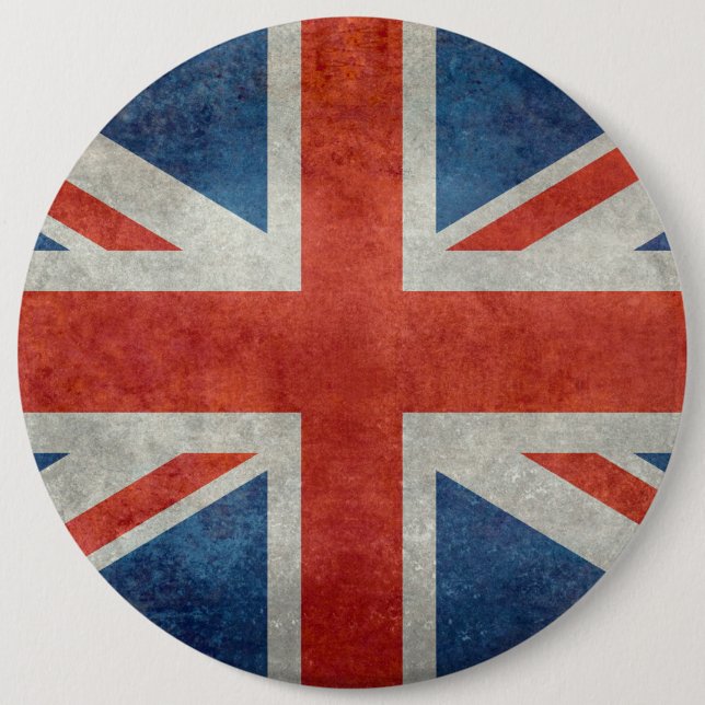 Macaron Rond 15,2 Cm Rétros boutons de style de drapeau britannique (Devant)