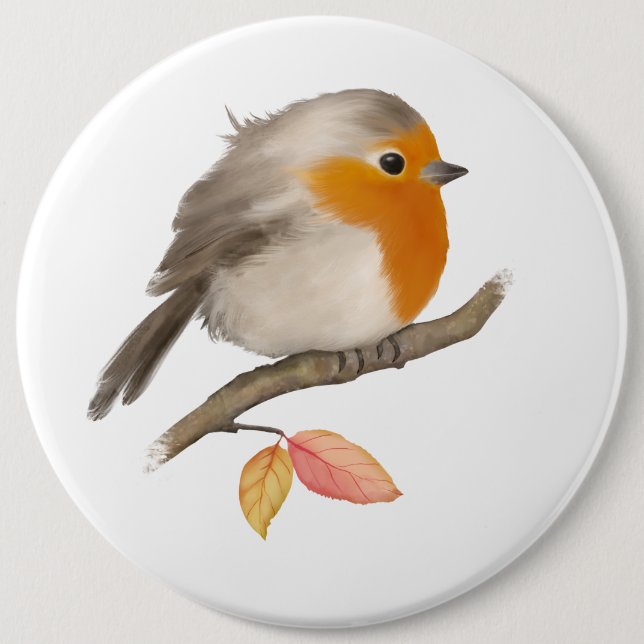 Macaron Rond 15,2 Cm Robin Bird (Devant)