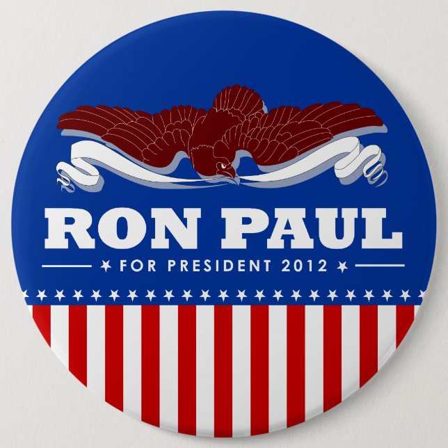Macaron Rond 15,2 Cm Ron Paul pour le président 2012 (Devant)