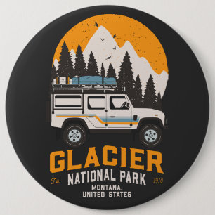 Macaron Rond 15,2 Cm Route du parc national du Glacier vintage Montana