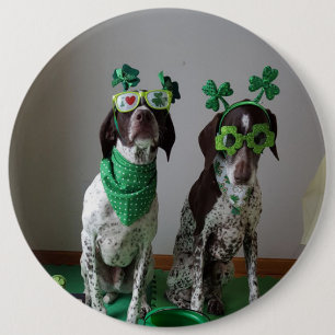 Macaron Rond 15,2 Cm Saint Patrick's Day Dogs Party Grand Bouton rond