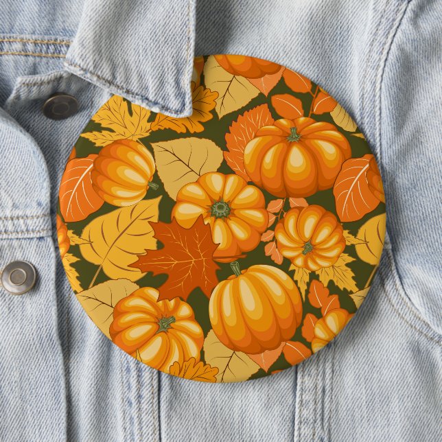 Macaron Rond 15,2 Cm Saison d'automne Halloween Citrouille Motif (En situation)