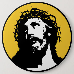 Macaron Rond 15,2 Cm Sauveur La Voie La Vérité et la Vie Blanc