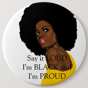 Macaron Rond 15,2 Cm Say it LOUD I'm BLACK and I'm PROUD