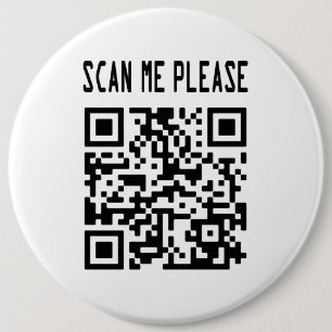 Macaron Rond 15,2 Cm Scan Me Please QR Code - Smile, It's Free