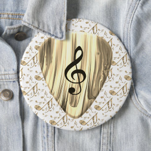 Macaron Rond 15,2 Cm Sélection de musique dorée – Art de clé de sol