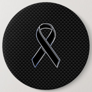 Macaron Rond 15,2 Cm Sensibilisation au ruban Fibre de carbone noire