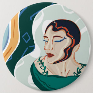 Macaron Rond 15,2 Cm Serpent Femme - Tête de Serpent