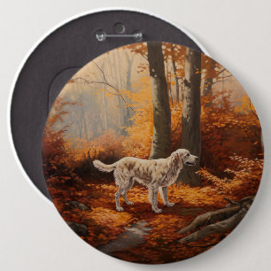 Macaron Rond 15,2 Cm Setter anglais en automne Leaves Fall Inspire