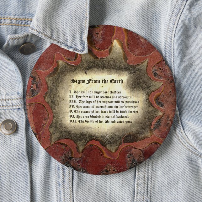 Macaron Rond 15,2 Cm Signes De La Terre (En situation)