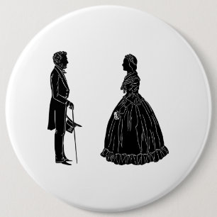 Macaron Rond 15,2 Cm silhouette d'abraham lincoln et de marie todd linc