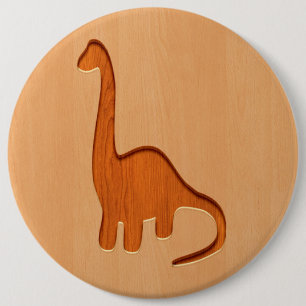 Macaron Rond 15,2 Cm Silhouette de dinosaure gravée sur la conception
