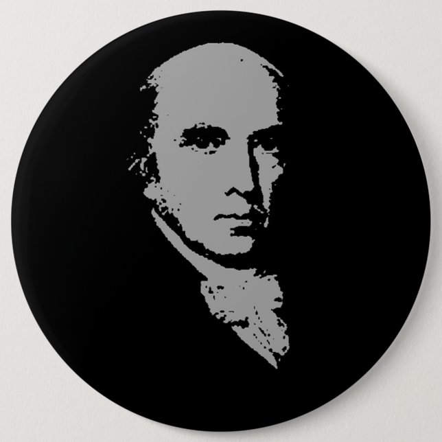 Macaron Rond 15,2 Cm silhouette de James Madison (Devant)