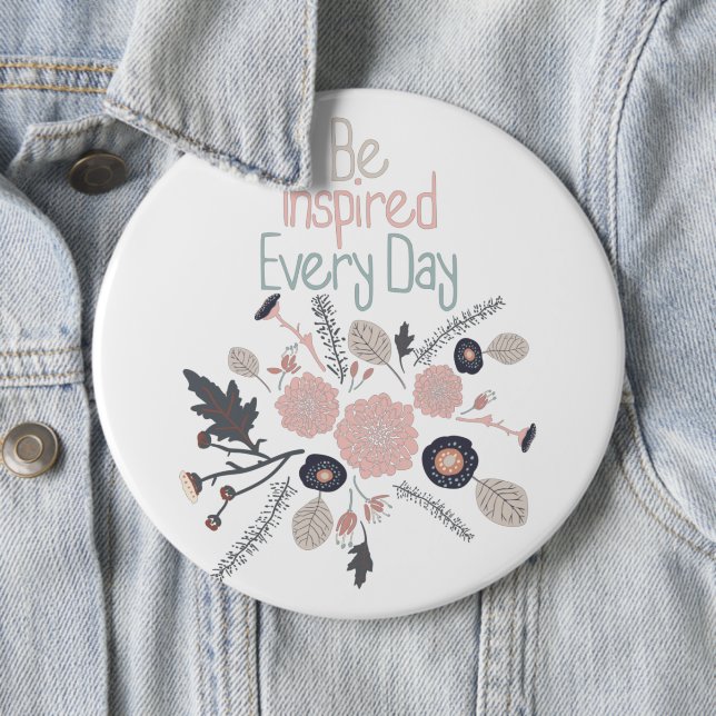 Macaron Rond 15,2 Cm S'Inspirer Chaque Jour De Fleurs Roses (En situation)
