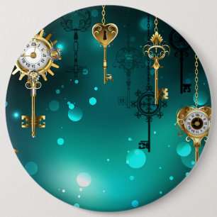 Macaron Rond 15,2 Cm Skeleton Keys on Green Background