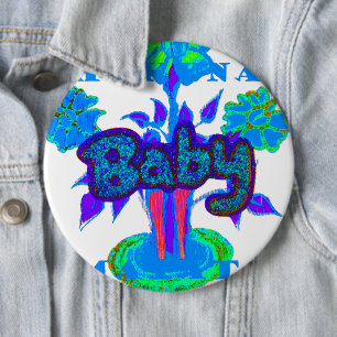 Macaron Rond 15,2 Cm Soft Cyan Blue Flower Art : A Baby's Touch.