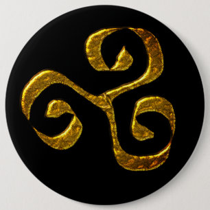 Macaron Rond 15,2 Cm Spiral Celtic symbol gold metallic